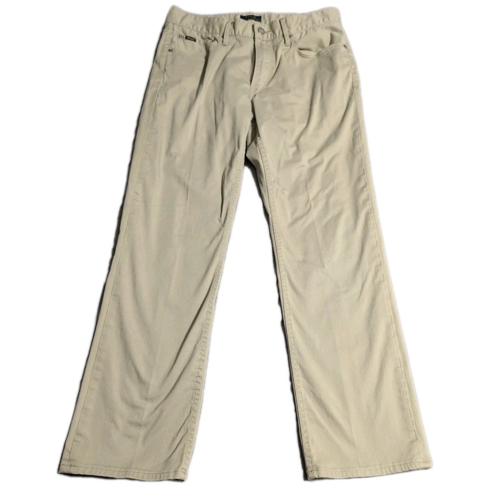 Polo Ralph Lauren Khaki Pants Mens 32x30 Stretch Straight Beige 5 Pocket